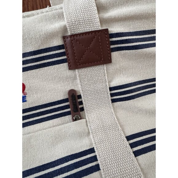 Costco XL Insulated Canvas Bag W/ Stripes Kirkland Coastal Look 17x24” MINT - Picture 4 of 8